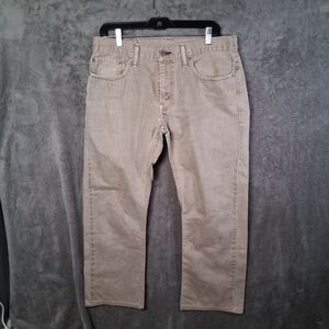 Levis 514 Straight Fit Pants Beige Canvas Twill Fabric Mens 33x30 Inseam 26.5